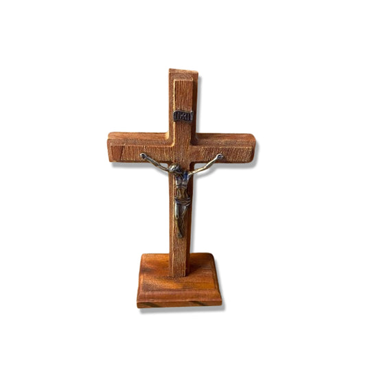 CRUCIFIXO MADEIRA DE MESA RISCADO 20,5CM (1 UNIDADE)