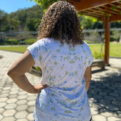 CAMISETA RELIGIOSA NOSSA SENHORA DE FÁTIMA COM PASTORES TAMANHO:G (1 UNIDADE)