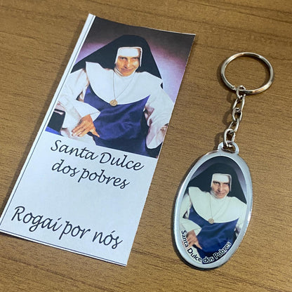 CHAVEIRO METAL OVAL RESINADO SANTA DULCE DOS POBRES  (6 UNIDADES)