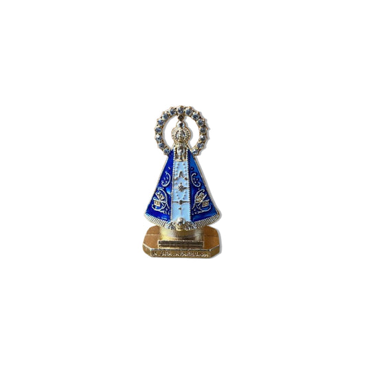 IMAGEM NOSSA SENHORA APARECIDA BRANCA AUREOLA COM STRASS PARA CARRO MOD6 5,4M (12 UNIDADES)