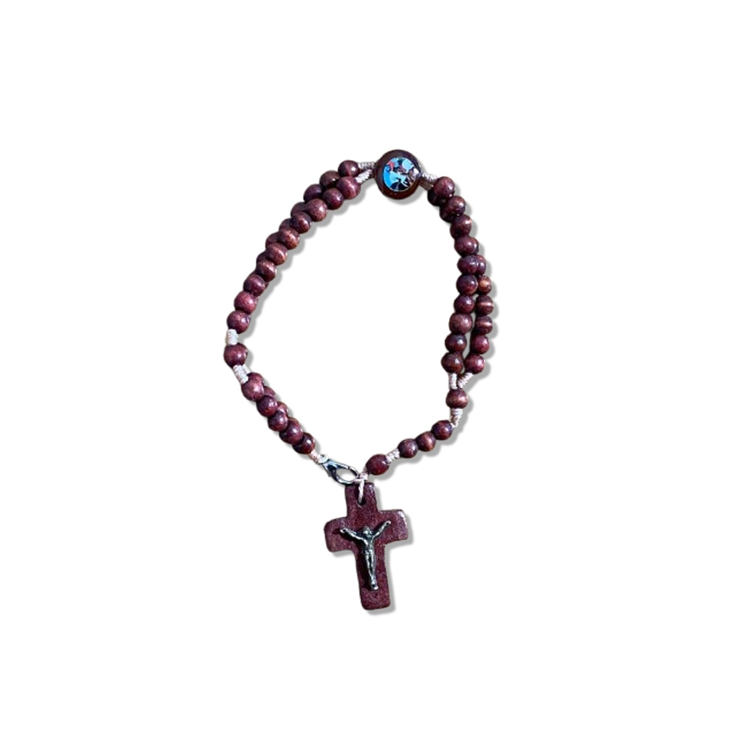 TERÇO PULSEIRA MADEIRA SÃO JORGE (12 UNIDADES)