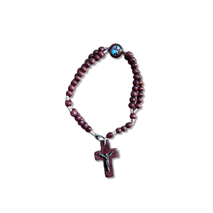 TERÇO PULSEIRA MADEIRA SÃO JORGE (12 UNIDADES)