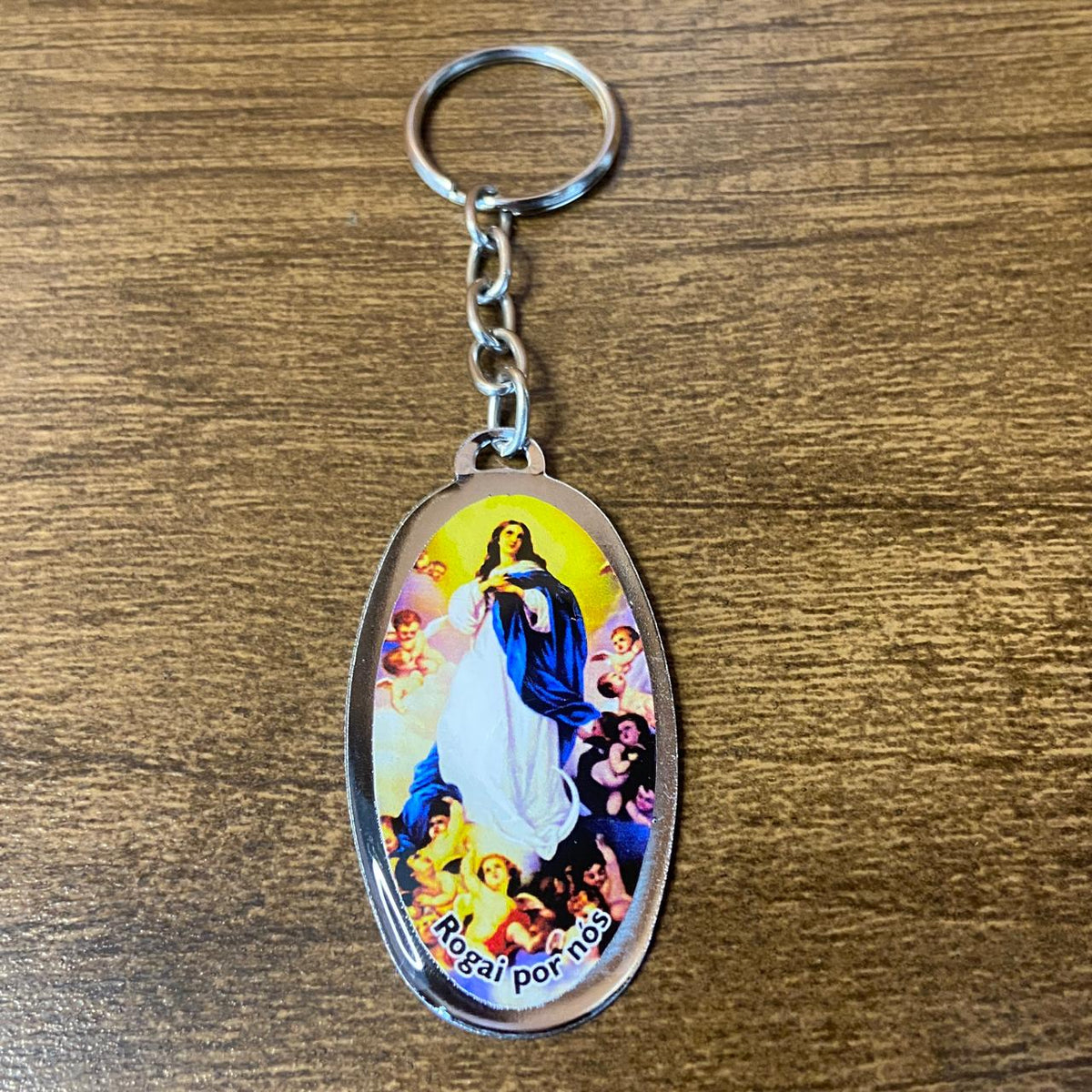 CHAVEIRO METAL OVAL RESINADO NOSSA SENHORA DA IMACULADA CONCEIÇÃO  (6 UNIDADES)