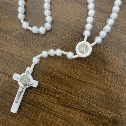 TERÇO NOSSA SENHORA APARECIDA  BRANCO 10MM (6 UNIDADES)