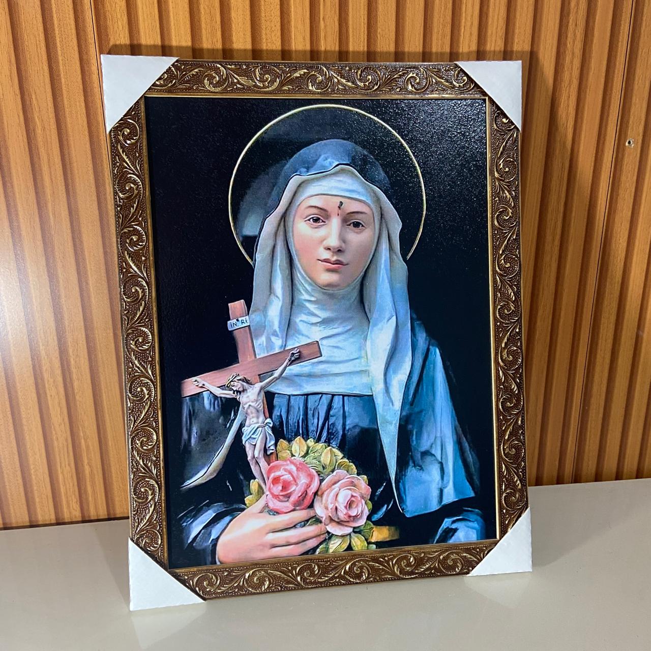 QUADRO COM MOLDURA RESINADO SANTA RITA  44CMX34CM (1 UNIDADE)