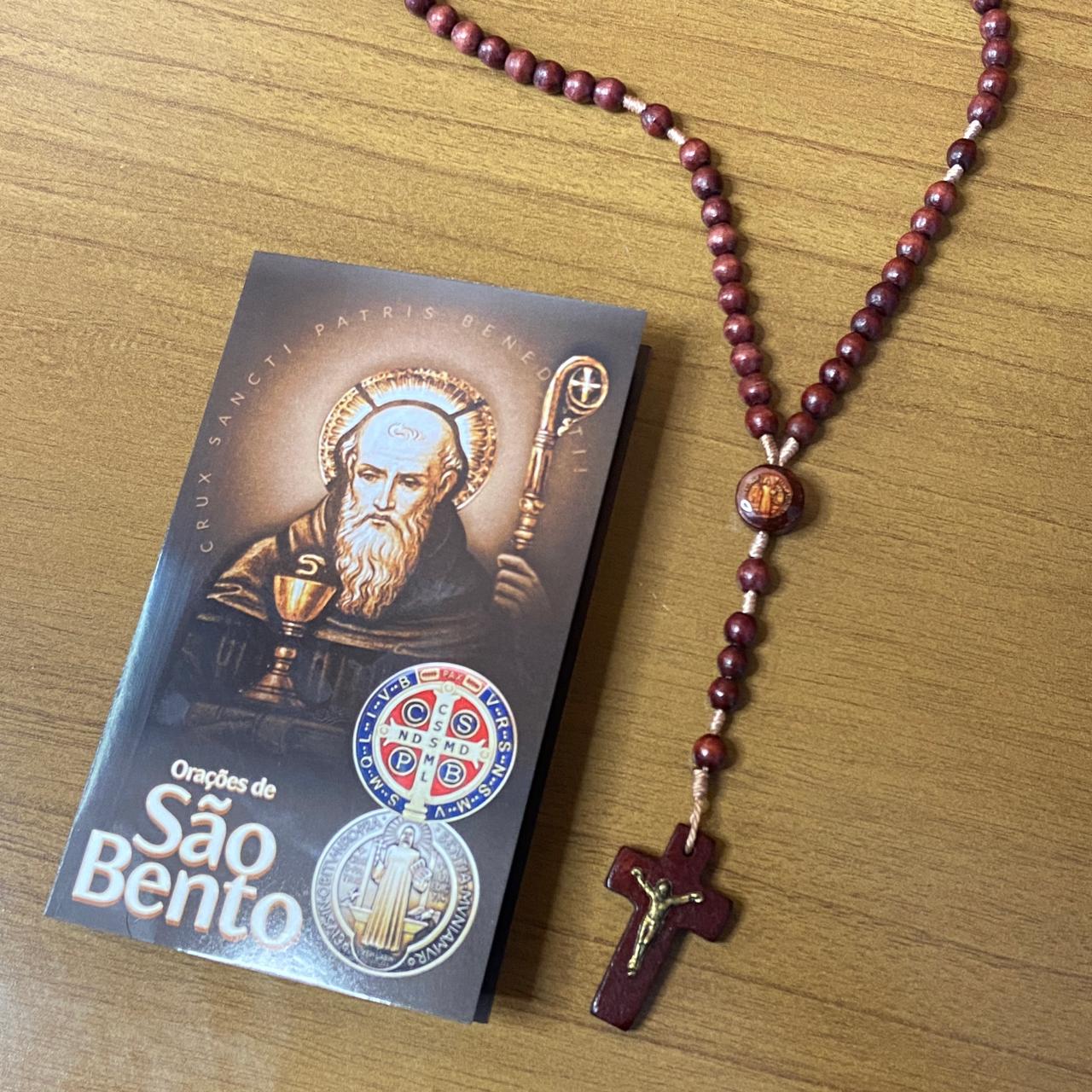 TERÇO DE MADEIRA SÃO BENTO 06MM (3 UNIDADES)