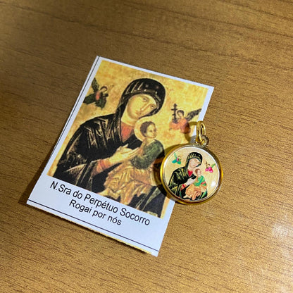 MEDALHA DUPLA FACE NOSSA SENHORA DO PERPÉTUO SOCORRO (12 UNIDADES)