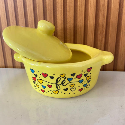 PANELINHA DE PORCELANA AMARELA FÉ (1 UNIDADE)