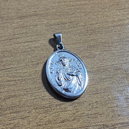 MEDALHA ITALIANA SAGRADO CORAÇÃO DE JESUS  E NOSSA SENHORA DO CARMO (6 UNIDADES)