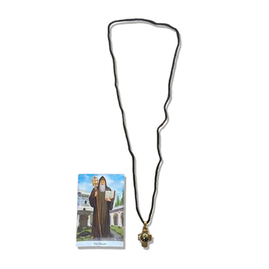 CORDÃO COM MEDALHA RESINADA SÃO BENTO (1 UNIDADES)