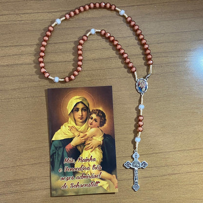 TERÇO ACRÍLICO VINHO COM FECHO MÃE RAINHA 08MM (1 UNIDADE)