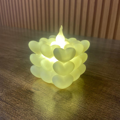 VELA ELETRÔNICA DECORADA - CORAÇÃO 6,7CM ( 1 UNIDADES)
