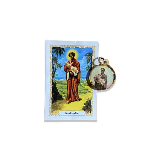 MEDALHA DUPLA FACE SÃO BENEDITO (12 UNIDADES)