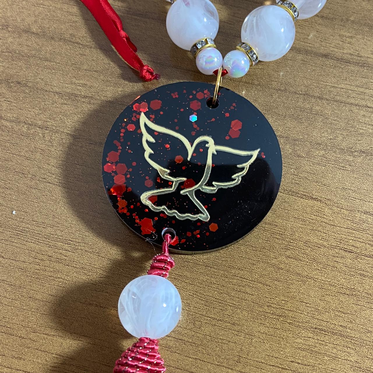 DEZENA PÉROLA DIVINO ESPÍRITO SANTO RESINADO 15MM (1 UNIDADE)