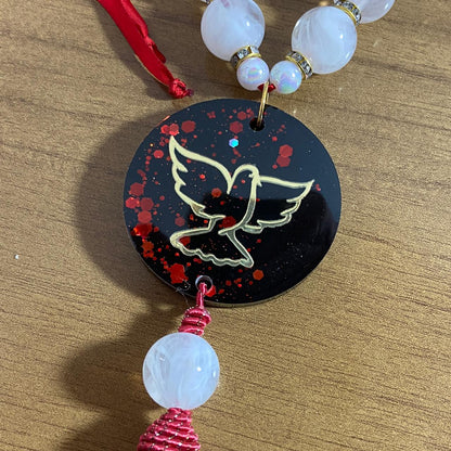 DEZENA PÉROLA DIVINO ESPÍRITO SANTO RESINADO 15MM (1 UNIDADE)