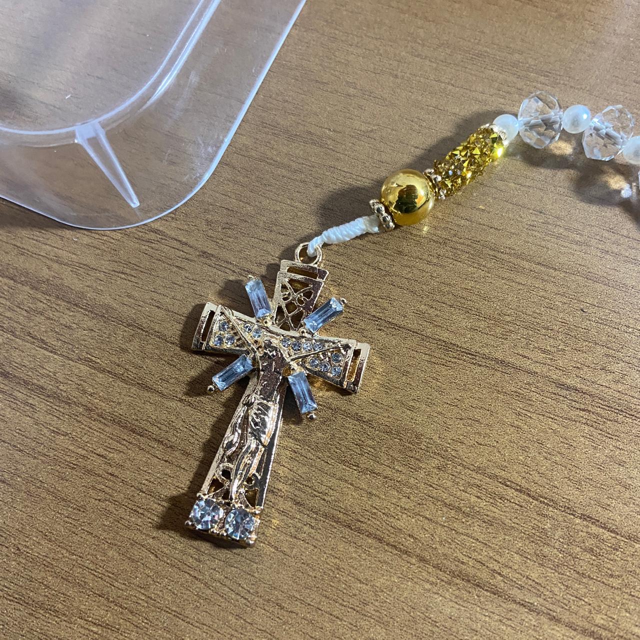 TERÇO DE NOIVA CRISTAL NOSSA SENHORA APARECIDA MOD7 10MM (1 UNIDADE)