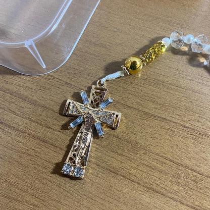 TERÇO DE NOIVA CRISTAL NOSSA SENHORA APARECIDA MOD7 10MM (1 UNIDADE)