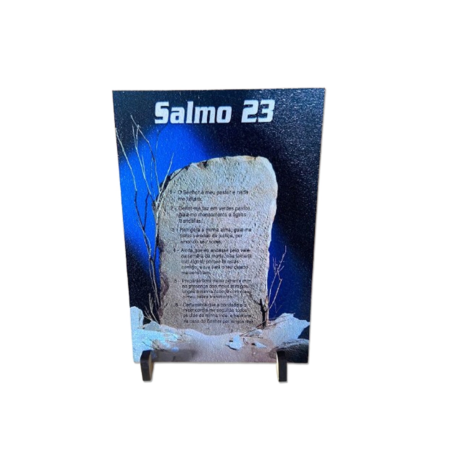 PLAQUINHA DE MESA MDF RESINADO SALMO 23  19CM x 13CM  (1 UNIDADE)