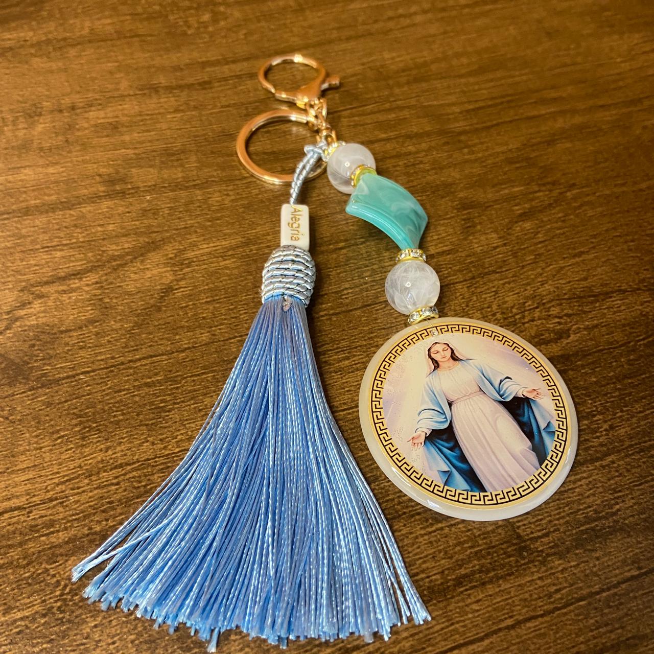 CHAVEIRO DE PEDRARIAS NOSSA SENHORA DAS GRAÇAS RESINADO (1 UNIDADE)