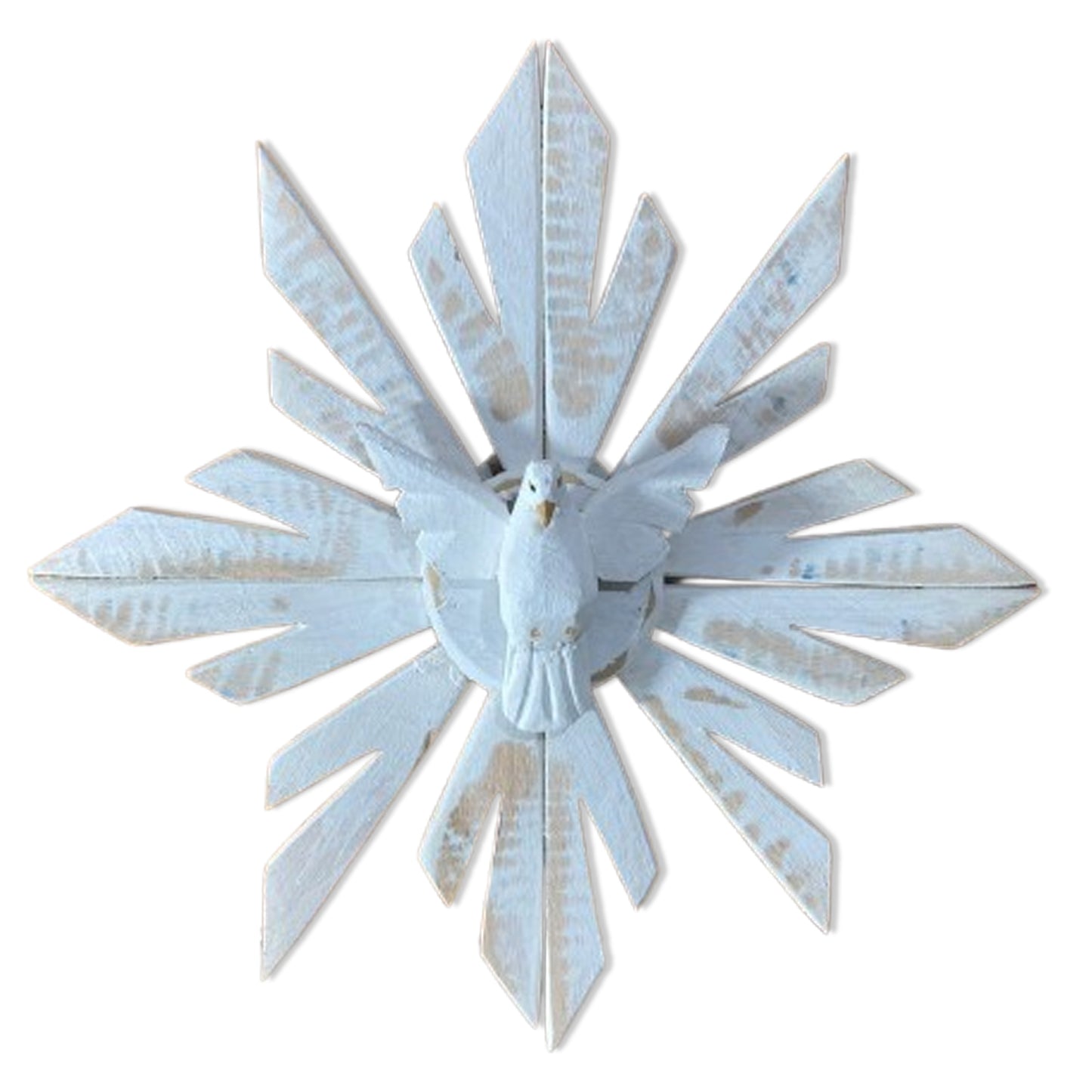 MANDALA MADEIRA BRANCA DIVINO ESPIRITO SANTO 33X33CM  (1 UNIDADE)