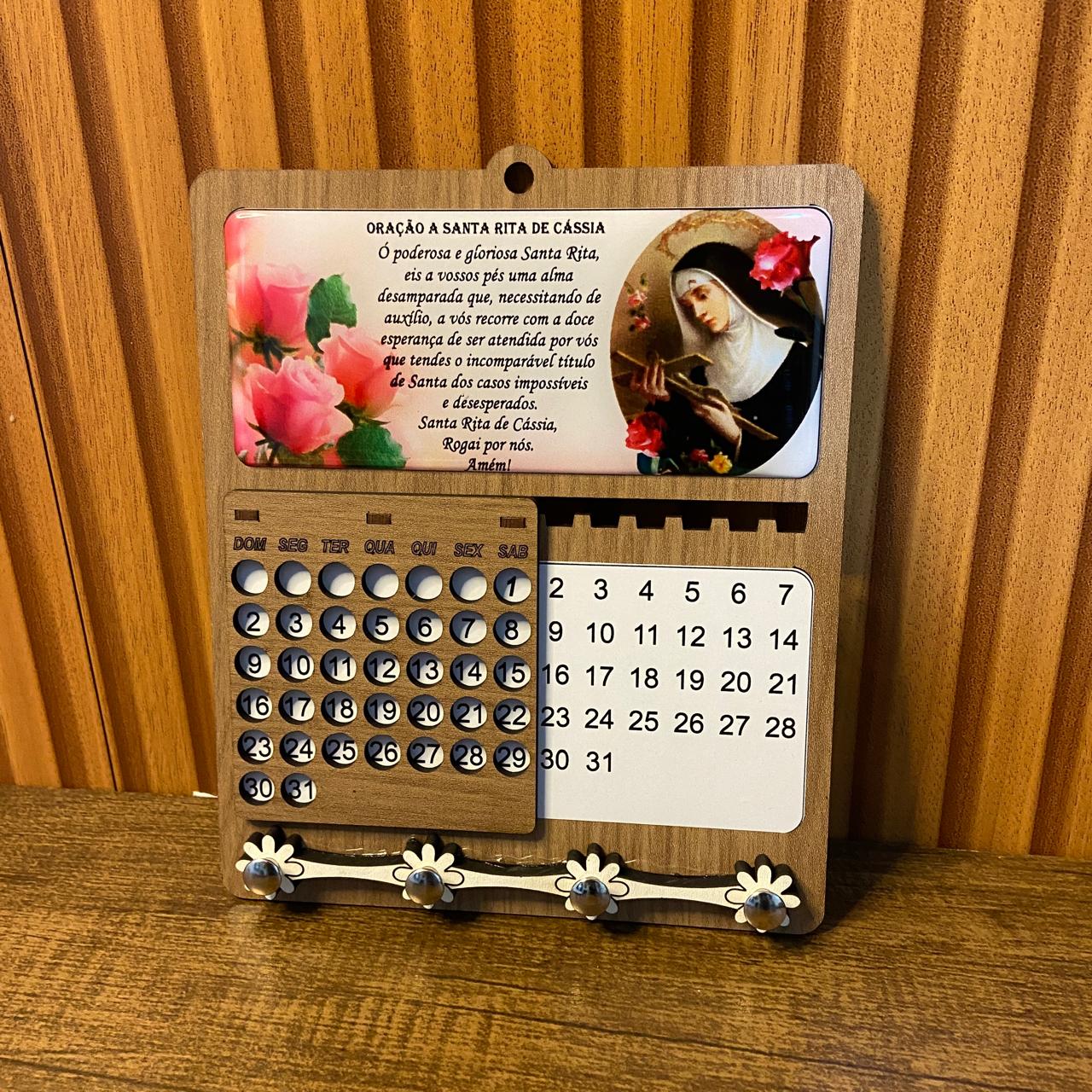 CALENDÁRIO INFINITO SANTA RITA 18,5X15,5CM (1 UNIDADE)