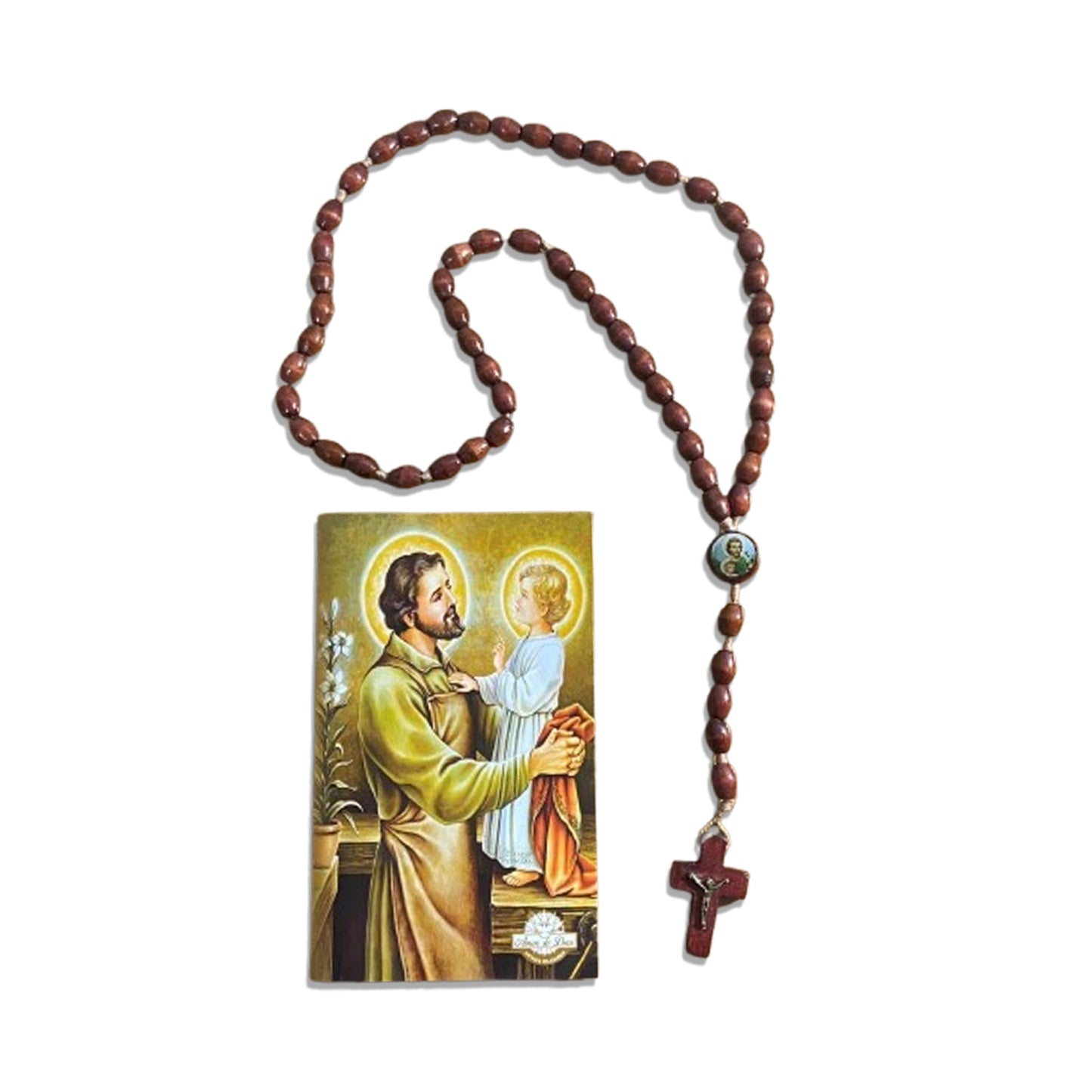TERÇO DE MADEIRA SÃO JOSÉ MOD2 8MM (3 UNIDADES)