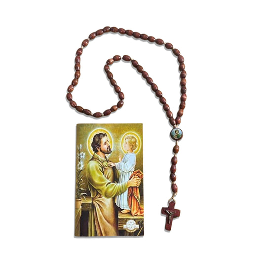 TERÇO DE MADEIRA SÃO JOSÉ MOD2 8MM (3 UNIDADES)