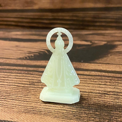 IMAGEM DE PLÁSTICO NOSSA SENHORA APARECIDA  PARA CARRO FLUORESCENTE  5,5CM (12 UNIDADES)