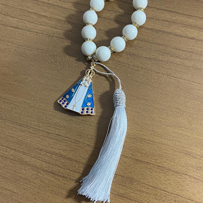 DEZENA PÉROLA BRANCA NOSSA SENHORA APARECIDA 15MM (1 UNIDADE)