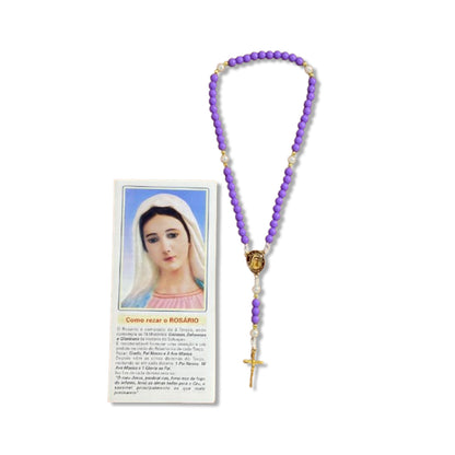 TERÇO PÉROLA ROXA  NOSSA SENHORA RAINHA DA PAZ 6MM (1 UNIDADE)