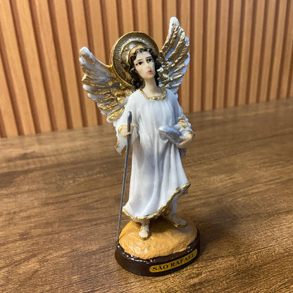IMAGEM DE RESINA NACIONAL SÃO RAFAEL ARCANJO 14CM (1 UNIDADE)
