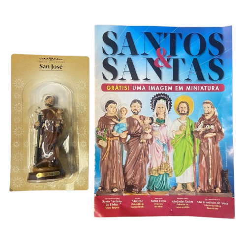 IMAGEM DE RESINA IMPORTADA SÃO JOSÉ 11,5CM + REVISTA  (1 UNIDADE)