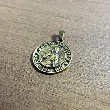 PINGENTE REDONDO OURO VELHO SANTA EDWIGES  (6 UNIDADES)