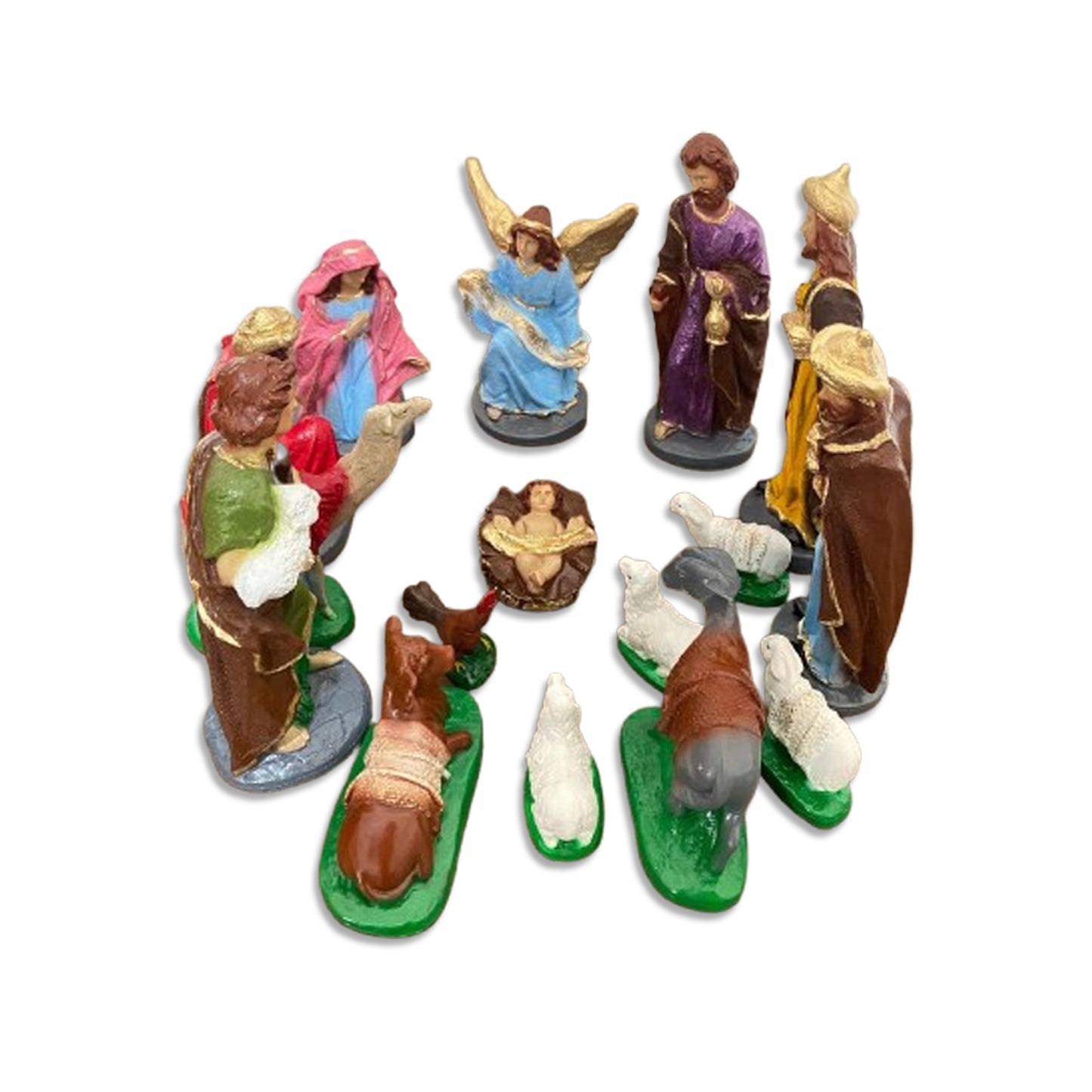 PRESÉPIO DE GESSO COLORIDO 16 PEÇAS 20CM (1 UNIDADE)