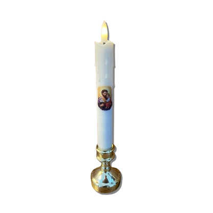 VELA ELETRÔNICA PALITO COM PEDESTAL SÃO JOSÉ 25CM (1 UNIDADE)