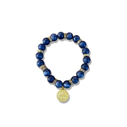 PULSEIRA PÉROLA MEDALHA DE SÃO BENTO 08MM MOD-1 (03 UNIDADES)