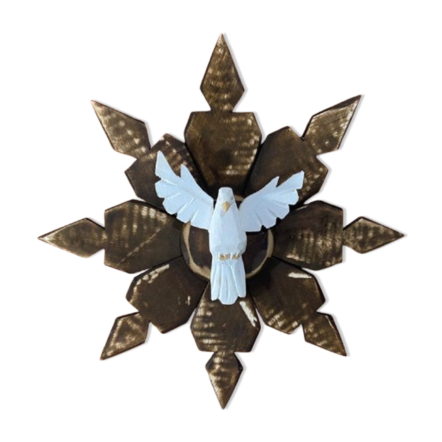 MANDALA MADEIRA MARROM DIVINO ESPIRITO SANTO 41CMX41CM  (1 UNIDADE)