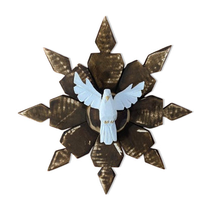 MANDALA MADEIRA MARROM DIVINO ESPIRITO SANTO 41CMX41CM  (1 UNIDADE)