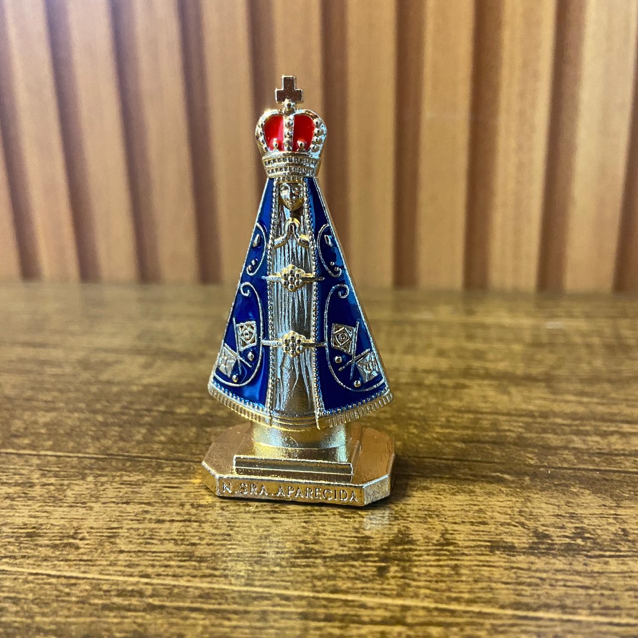 IMAGEM NOSSA SENHORA APARECIDA PARA CARRO DOURADO 06CM (12 UNIDADES)