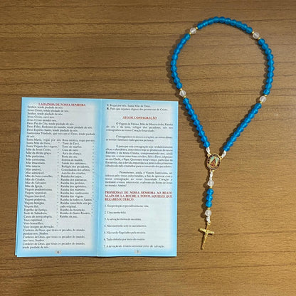 TERÇO PÉROLA AZUL NOSSA SENHORA APARECIDA 6MM MOD 2 (1 UNIDADE)