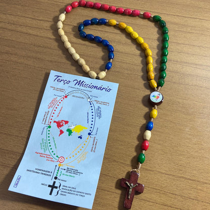 TERÇO DE MADEIRA MISSIONÁRIO MOD2 08MM (3 UNIDADES)