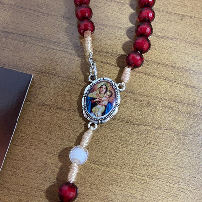 TERÇO ACRÍLICO MARROM COM FECHO MÃE RAINHA 08MM (1 UNIDADE)