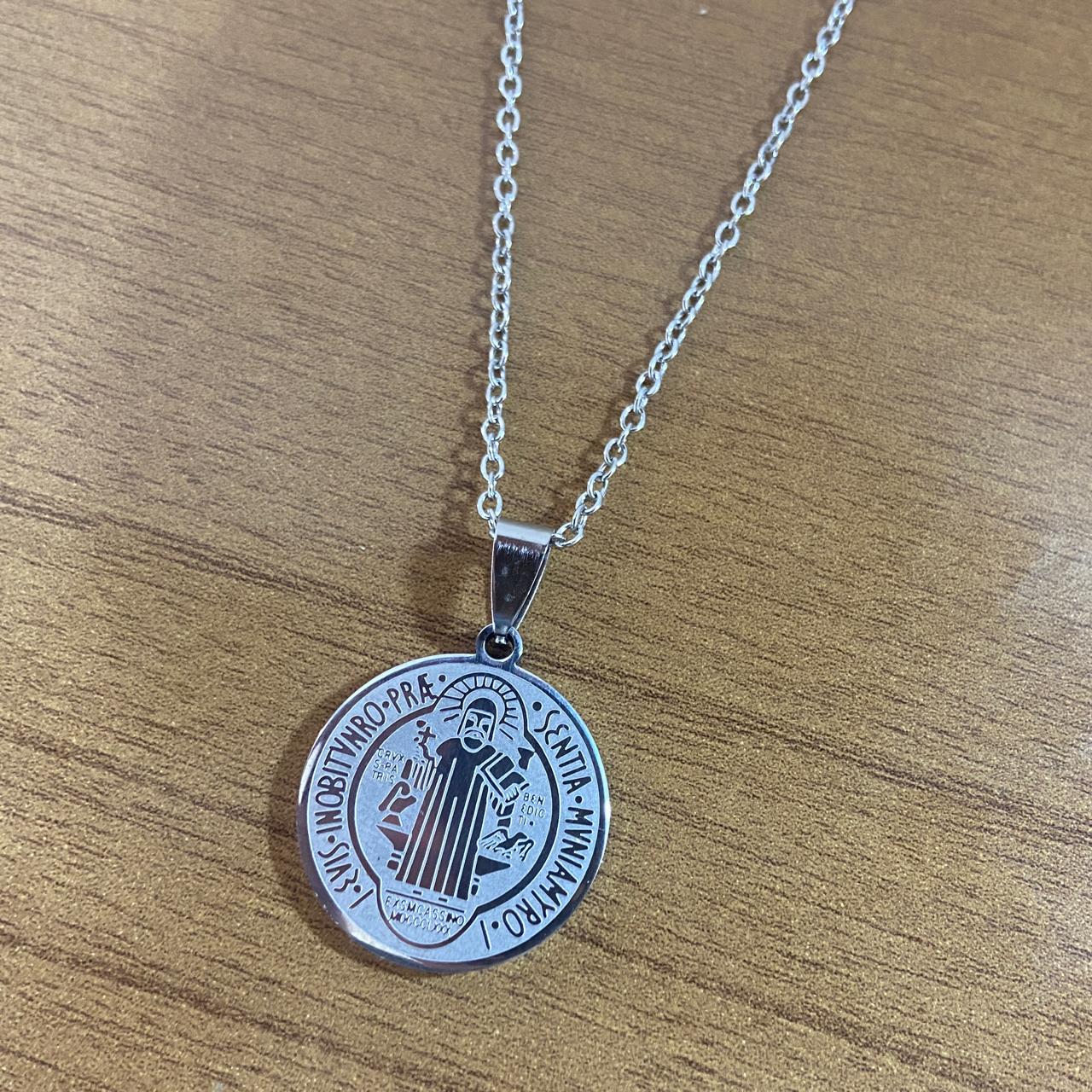 CORRENTE AÇO INOX MEDALHA SÃO BENTO  (1 UNIDADES)