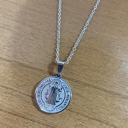 CORRENTE AÇO INOX MEDALHA SÃO BENTO  (1 UNIDADES)