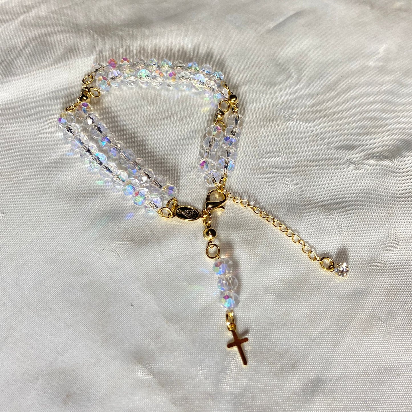 TERÇO PULSEIRA CRISTAL FURTA-COR (3 UNIDADES)