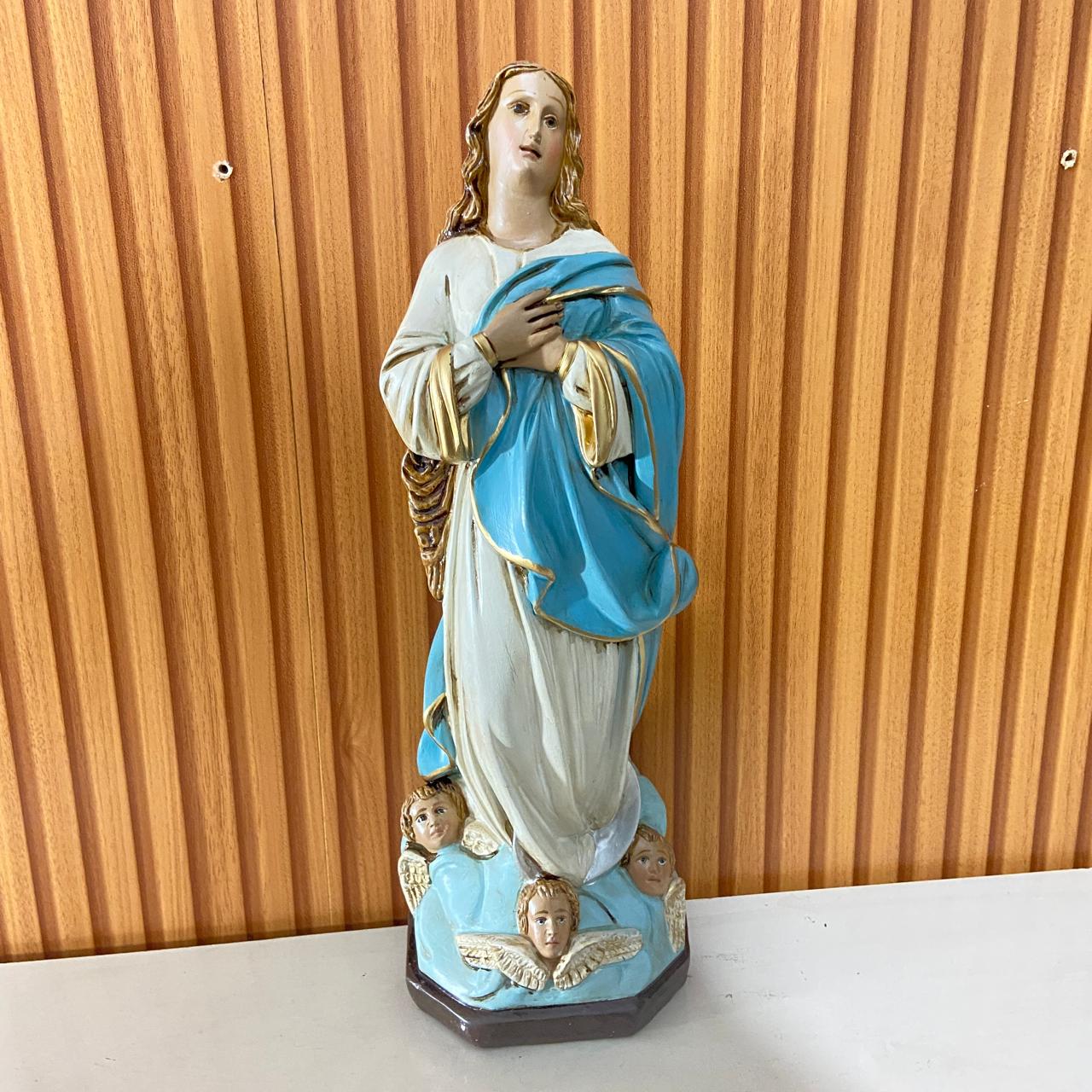 IMAGEM DE GESSO NOSSA SENHORA DA IMACULADA CONCEIÇÃO 40CM (1 UNIDADE)