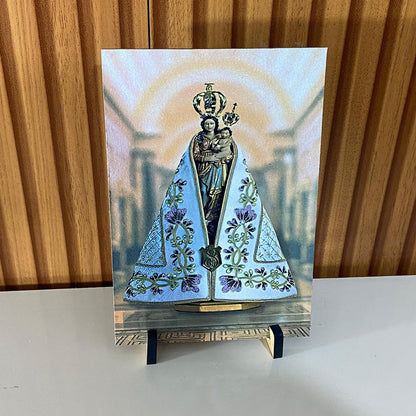 PLAQUINHA DE MESA MDF RESINADO NOSSA SENHORA DE NAZARÉ 19CM x 13CM (1 UNIDADE)