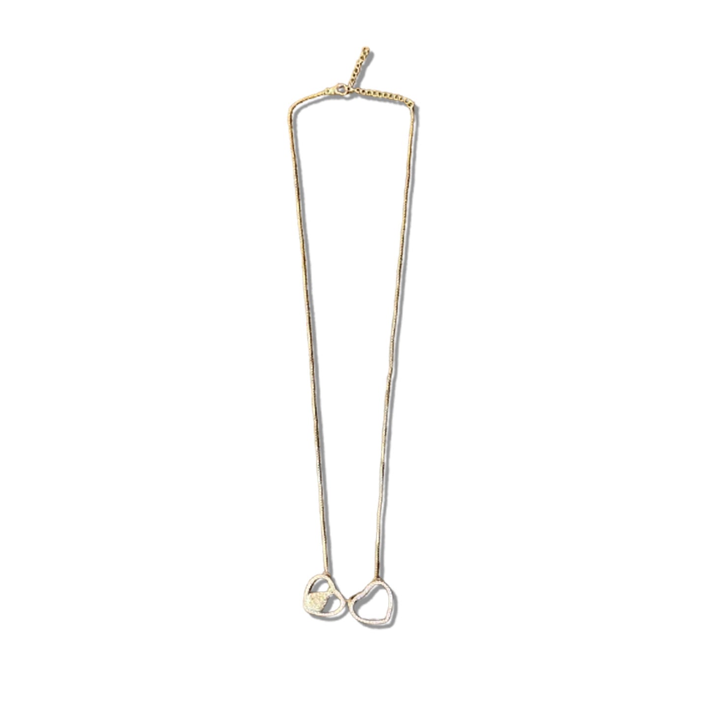 COLAR DOURADO CORAÇÃO NOSSA SENHORA APARECIDA COM STRASS  (1 UNIDADE)