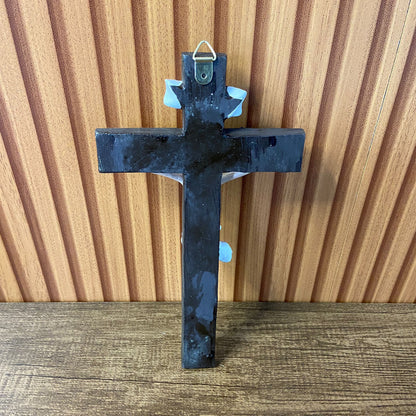 CRUCIFIXO DE RESINA IMPORTADA PAREDE 23CM (1 UNIDADE)