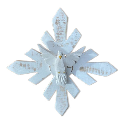 MANDALA MADEIRA BRANCA DIVINO ESPIRITO SANTO 26X27CM  (1 UNIDADE)